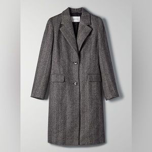 Aritzia Babaton Herringbone Wool Coat, XXS